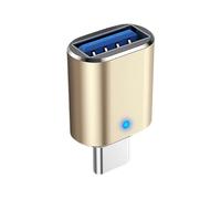 Adaptador OTGS tipo C - Puerto hembra USB 3.0, lado por estructura, indicador de luz LED, transmisión de alta velocidad, construcción compacta y duradera, perfecto para uso fácil y cómodo para laptop