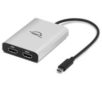Adaptador OWC USB-C a Doble HDMI 4K con DisplayLink - Compatible con 2 monitores 4K a 60Hz - Compatible con Mac M1/M2/M3/M4, PC, ChromeOS - Plug & Play, Universal, Negro/Plata