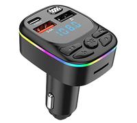 Adaptador para Automóvil - Transmisor FM para Automóvil | Transmisor Receptor De Coche 5.0 | Reproductor De MP3 para Coche con Pantalla LED | Cargador De Coche USB C para Automóviles