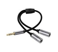 Adaptador para Dos Auriculares, Splitter Jack 3.5mm, Adaptador de Audio Macho a 2 Hembra para Micrófono, Cable Divisor Compatible con PS4 Xbox PC iPhone Samsung Tablets, Reproductores y más, 27.5cm