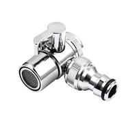 Adaptador para grifo de lavabo a manguera de entrada de lavadora, diseño uno a dos y compatible con lavadoras automáticas, ideal para conectar grifo de lavabo y lavadora automática, adaptador para