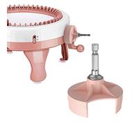 Adaptador para máquina de tejer, accesorio para máquina de tejer rápida con destornillador eléctrico para 48 agujas, 40 y 22, manivela con broca hexagonal de acero (pink)