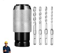 Adaptador para martillo rotativo con juego de brocas de impacto, convertidor multifuncional de martillo eléctrico a taladro, con adaptador y 4 brocas for martillo (1set)