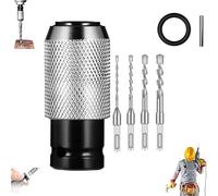 Adaptador para martillo rotativo con juego de brocas para taladro percutor, convertidor de martillo eléctrico a taladro, 4 brocas para, para tareas pesadas con (A+6+8+10+12mm)