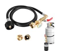 Adaptador para recarga de bombona de gas - Adaptador de propano con indicador luminoso en la oscuridad - Adaptador de tubo flexible para estufa exterior, barbacoa, camping, caravanas y depósitos de