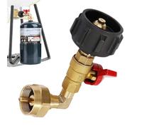 Adaptador para recarga de bombonas de propano - con válvula y reductor compacto - Adaptador de recarga de depósito de propano | para barbacoas, camping, excursiones, cocina al aire libre fiestas