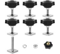 Adaptador para riel en T, 6 unidades Track Kit pernos en T, acero inoxidable, tornillos deslizantes en T, tornillos deslizantes adaptador con tuercas y arandelas, adaptadores para ranuras en T para