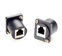 Adaptador pasante de montaje en Panel tipo D RJ11/RJ12 6P6C, CAT3 RJ12 hembra a hembra, montaje empotrado, toma de paso de teléfono