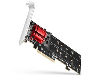 Adaptador PCE-E 3.0 AXAGON PCEM2-ND 8x - dual M.2 NVMe M-key SP & LP