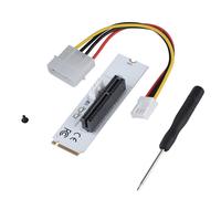 Adaptador PCI-E4X con puerto SSD M.2Key M, tarjeta elevadora NGFF M.2 a PCI-E X4 con indicador LED, fuente de alimentación SATA, resistencia a altas