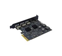 Adaptador PCI Express X4 A 2 Puertos Tipo C + 3 Puertos USB3.2 Gen2 10 Gbps ASM3142 + Tarjeta de Expansión USB PCIE con Chip VL822
