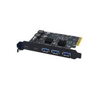 Adaptador PCI Express X4 A 2 Puertos Tipo C + 3 Puertos USB3.2 Gen2 10 Gbps ASM3142 + Tarjeta de Expansión USB PCIE con Chip VL822