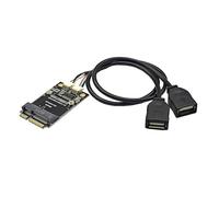 Adaptador PCIE a doble USB MPCIe a 5 pines 2 puertos USB 2.0 convertidores PCIE adaptador de tarjeta de expansión de repuesto para computadoras de escritorio USB