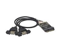 Adaptador PCIE a doble USB MPCIe a 5 pines 2 puertos USB 2.0 convertidores PCIE adaptador de tarjeta de expansión PCIE de repuesto para computadoras de escritorio adaptador PCIE a USB
