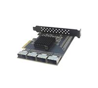 Adaptador PCIe de 4 Puertos SFF-8087 A Tarjeta de Expansión SATA3.0 de 16 Puertos, Controlador SATA3.0 para Windows 10/11/2003/Linux