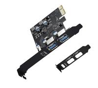 Adaptador PCIe USB 3.0 de alta velocidad con tarjeta de expansión de 3 puertos con PD18W para escritorios, soporte de perfil bajo incluido transferencia de datos de alta velocidad