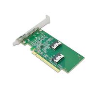 Adaptador PCIExpress X16 de alta velocidad a 2 SlimSAS SFF 8654 8i adaptador para conectividad de computadora mejora el rendimiento
