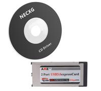 Adaptador PCMCIA para tarjeta ExpressCard con ranura de 34 mm y 2 puertos USB 3.0
