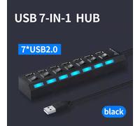 Adaptador PeiBai Hi-Speed de 4 puertos USB 2.0 con concentrador múltiple, interruptor independiente e indicador de funcionamiento para PC de