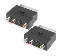 Adaptador Peritel, Adaptador Scart 3 RCA In Out con función de conmutación, conector de audio de vídeo y conexión flexible, adaptador de corriente a 3x RCA para VHS VHS y consolas Retro