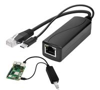 Adaptador PoE Gigabit Tipo C 5V 3A con RJ45 IEEE 802.3af/at Compatible, Splitter Ethernet Power Over Ethernet 48V a 5V 10/100/1000Mbps para Raspberry Pi 4B, Cámaras IP y Routers y Dispositivos USB-C