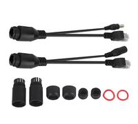 Adaptador PoE Pasivo 12V Cable Splitter Injector Impermeable Negro - Alimentación y Datos para Cámaras IP y Puntos de Acceso WiFi, Fácil Instalación y Uso en Redes Domésticas y (Negro)