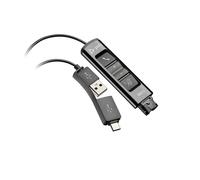 Adaptador Poly DA85 USB-A y USB-C a QD para auriculares profesionales negro