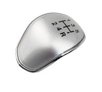 Adaptador pomo cambio coche Perilla de palanca de cambios de coche, tapa superior, emblema, para insignia de repuesto, 5 para velocidad, para Focus ST 2012-2015, para Fiesta 2013-forward(Prata)
