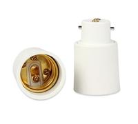 Adaptador portalámpara B22 a E27 - Juego de 4 - Convierte portalámpara a rosca - Práctico - Agiliza sus instalaciones - Norma CE RoHS - Soporta 100 W - Plástico PBT - FISHTEC