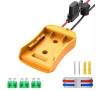 Adaptador Power Wheel compatible con batería Dewalt de 20 V, con fusible y terminales de cable.
