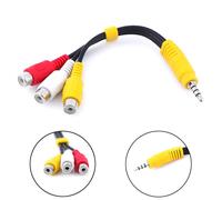 Adaptador profesional de 3,5 mm a RCA para dispositivos portátiles, compatible con varios televisores Sony, con conectores chapados en oro y audio