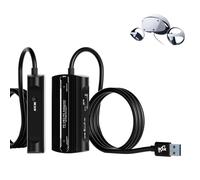 Adaptador PSVR2 para PC, kit de accesorios PSVR de 2 piezas compatible con PlayStation VR2, gafas AR, monitor portátil, incluye cable DP 1.4 y adaptador de corriente (negro) (rojo)