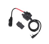 Adaptador PTT para Auriculares Adaptador PTT Interfaz de Plástico de 3.5mm Clip de Cinturón Negro Cable de Conexión Fácil para la Serie TAC