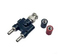 Adaptador Q9 para cable coaxial BNC macho a dos conectores hembra banana de 4 mm con diseño compacto (macho a 2 agujeros)