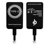 Adaptador Qi Tipo C para Carga Inalámbrica 5V 1000mA, Receptor Delgado Universal Compatible con Huawei, Xiaomi, Samsung Galaxy, OPPO, Vivo, Motorola, Google Pixel, Sony, HTC y Otros Smartphones USB-C