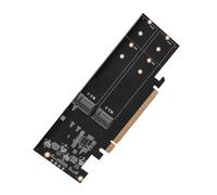 Adaptador Quad M.2 NVMe a PCIe 4.0 X16, Tarjeta Adaptadora SSD de 4 Unidades, Tarjeta de Expansión de Matriz, Tarjeta Divisora M.2 Raid X16, Compatible con SSD M-Key