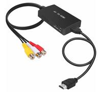 Adaptador RCA a HDMI 1080P, convertidor AV, compatible con PC, portátil, Xbox, PS4, PS3, TV, decodificador, Blu-ray, cámara, DVD. Regalo sorpresa.