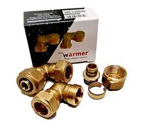 Adaptador reductor acodado de PEX-AL-PEX de 16 mm a de cobre y plástico de 15 mm