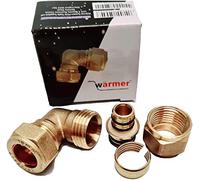 Adaptador reductor acodado de PEX-AL-PEX de 16 mm a de cobre y plástico de 15 mm