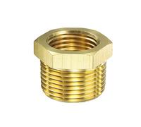 Adaptador Reductor de conexión de tubería de latón para Sensor de presión de Aceite Power Oil, Macho de 1/2" NPT x Hembra de 1/4" NPT, Aceite y Aire, Sensor de Temperatura.