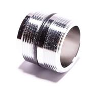 Adaptador reductor de grifo M21.5-M22 compatible con 50505194, caché JR y Grohe. Latón cromado (M21.5 x 1 a M22 x 1)