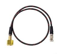 Adaptador reductor de línea de gas M10 de acero inoxidable a latón, rosca hembra plateada para manguera de tanque de propano CGA320 a 1/4 NPT conector regulador de gas (24 pulgadas CGA320)