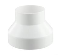 Adaptador reductor de tubo de ventilación ABS de 80 mm a 100 mm para conexión de conducto de ventilador extractor blanco (150-100)