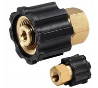 Adaptador reductor M22 x 1,5 rosca interior a rosca interior de 1/4 pulgadas, adaptador de manguera de alta presión de latón con junta tórica para limpiadores de alta presión Kärcher HD HDS pieza de