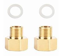 Adaptador reductor Noosverl 2-Pack Brass AG/IG 1/4" macho a 3/8" hembra | Convertidor de conexión de tubería duradero con sello de goma para sistemas de agua/gas/líquidos
