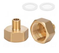 Adaptador reductor Noosverl 2-Pack Brass AG/IG 1/8" macho a 1/2" hembra | Convertidor de conexión de tubería duradero con sello de goma para sistemas de agua/gas/líquidos