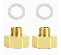 Adaptador reductor Noosverl 2-Pack Brass AG/IG 3/8" macho a 3/4" hembra | Convertidor de conexión de tubería duradero con sello de goma para sistemas de agua/gas/líquidos