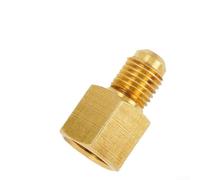 Adaptador regulador de nitrógeno de latón 1/4 SAE macho a G1/4 hembra rosca para tanque de bomba de vacío HVAC, fugas de latón macizo, conector de servicio de aire acondicionado de alto flujo, oro
