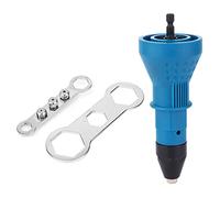 Adaptador Remachadora Eléctrica para Taladro 1000 RPM - Compatible Metal Plástico, Incluye Mango Auxiliar y 4 Cabezas Remache Azul Negro