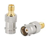 Adaptador RF BNC Hembra a SMA Hembra Conector coaxial de Cobre Chapado en Oro de Alto Rendimiento para Pruebas de señal de Antena y Equipos de comunicación, Paquete de 2